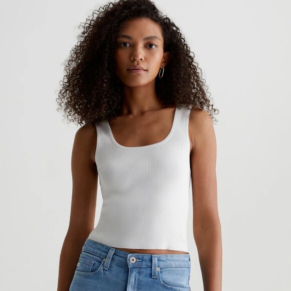 Ag Adriano Goldschmied Tops - NEW AG Jeans - Yuri Fitted Tank - White - Size M